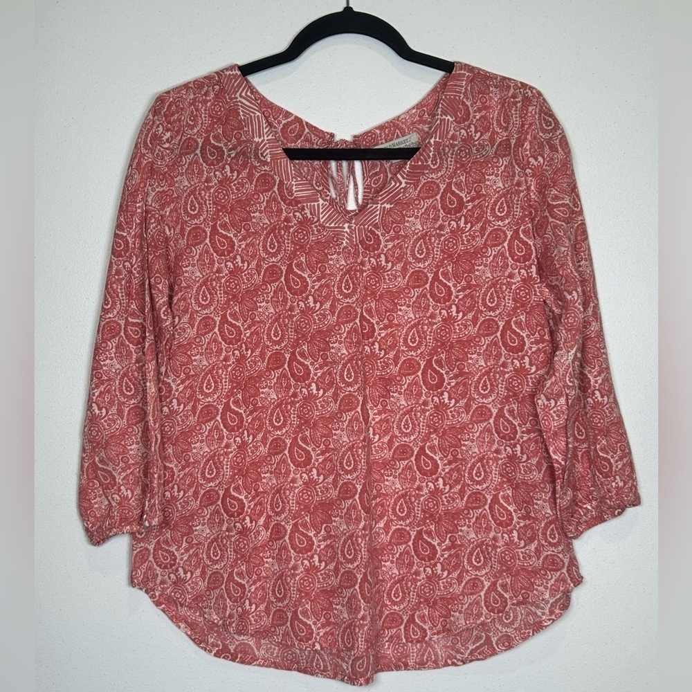 World Market Pink Paisley Print Relaxed Blouse. Size S/M